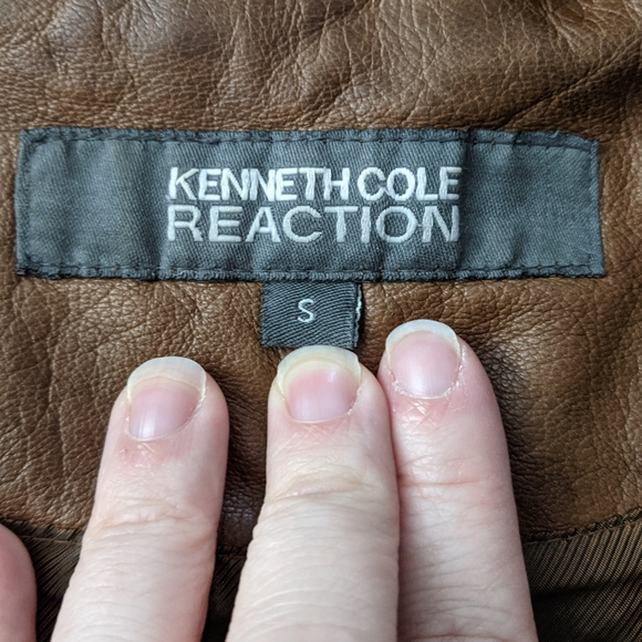 Kenneth Cole Reaction Cognac Leather Jacke… - Picture 6 of 9